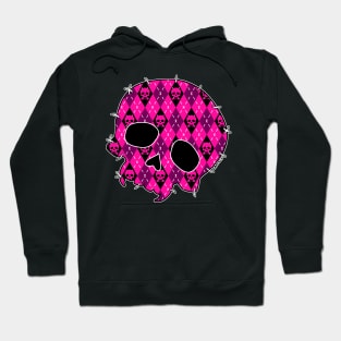 Pink Argyle Skull Hoodie